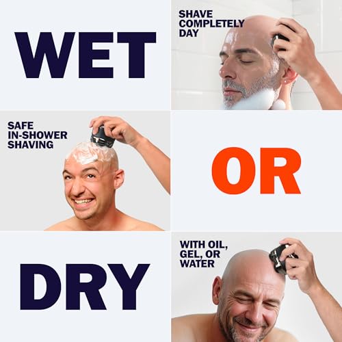 Toncoke Waterproof 5D Head Shaver for Men - Cordless Electric Razor with LED Display, 2 Speed Modes, USB-C Charging, Wet & Dry Use