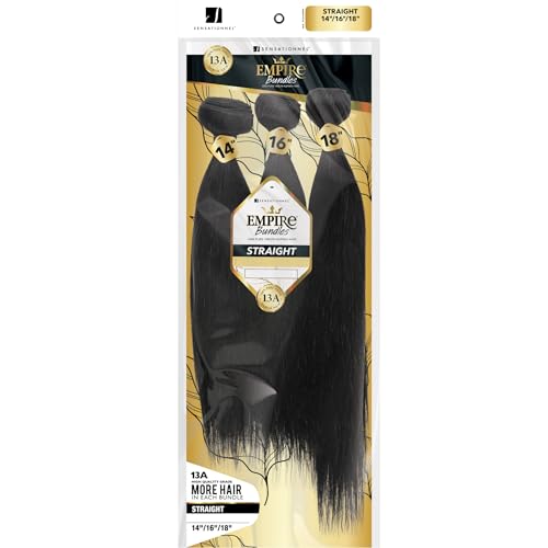 Sensationnel Empire Multi-Length Human Hair Bundles - 16 18 20 Inch Natural Black
