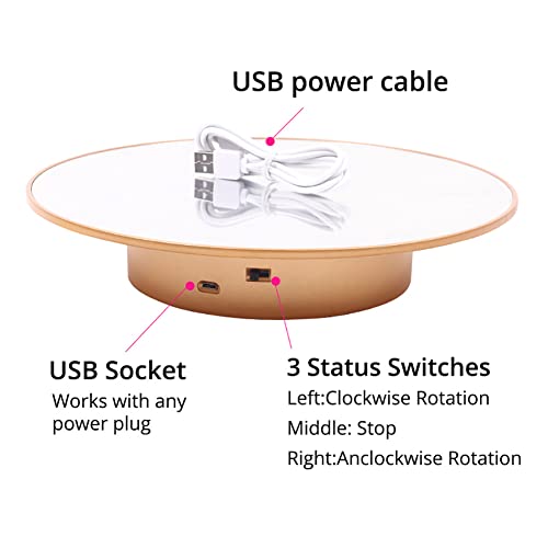 Motorized Rotating Display Stand 25cm for Mannequin Head & Wigs - 360 Degree Turntable
