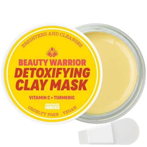 Handmade Heroes Vitamin C Turmeric Clay Mask ? Facial Treatment Mask for Brightening Dark Spots, Detoxifying & Radiance ? Deep Pore Cleansing for Dull, Uneven Skin