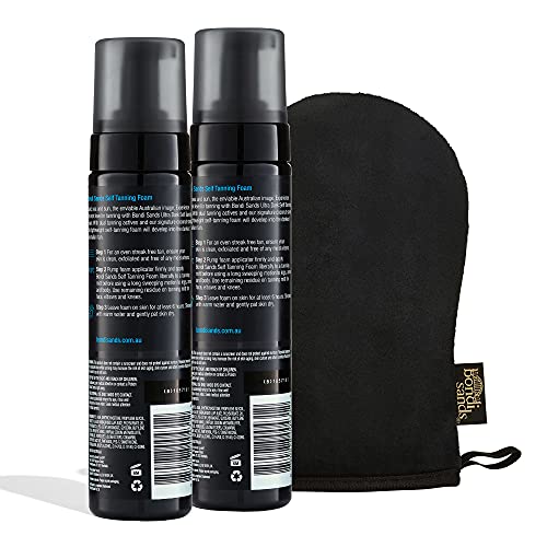 Bondi Sands Ultra Dark Self Tanning Foam Value Kit | Includes 2 Lightweight Sunless Tan Foams + 1 Application Mitt for a Flawless Finish ($58 Value)