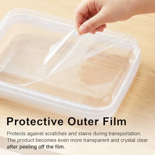 HOUYEE 3 Pack Clear Hard Shell Zipper Case,Hard Plastic Organizer Pouches for Toys Storage,Travel,Small Items,Makeup,Transparent & Waterproof Storage(Large)