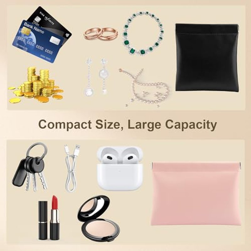 4 PCS Small Makeup Bag for Purse, Coin Purse for Women Lipstick Cosmetic Accessories Organizer, Mini Portable Cosmetic Bags, Small Travel Kit Storage Pouch (4 Medium), LQB-BH