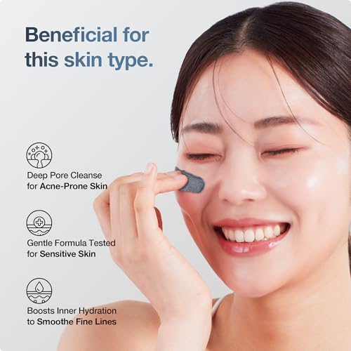 HEEDA Korean Charcoal Cleansing Foam - Hydrating Deep Pore Face Wash 5.07 Fl Oz