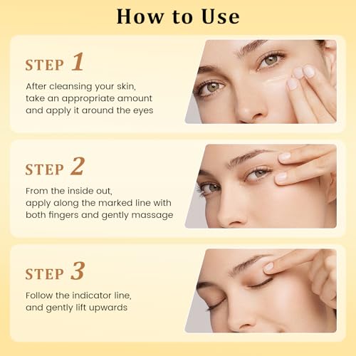 Retinol Eye Cream for Dark Circles, Wrinkles & Puffiness - Under Eye Cream with Anti-Aging Formula to Smooth Fine Lines, Eye Tightener & Reduce Eye Bags,Eye Firming Cream 1 Fl Oz