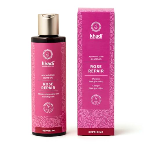 Khadi Rose Repair Ayurvedic Shampoo for Damaged Hair – 6.7 fl oz, Silicone-Free