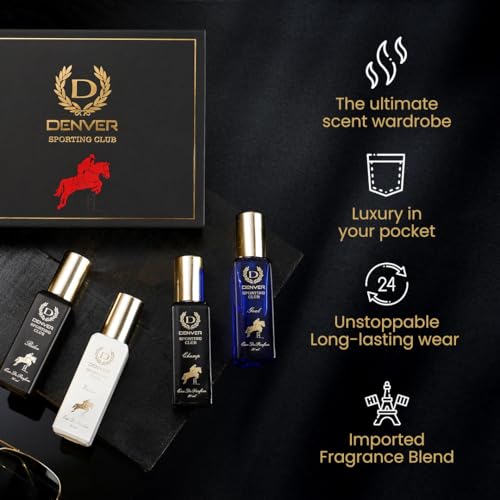 Denver Men's Luxury Gift Set - 4 Eau de Parfum Collection, Long-Lasting Fragrances