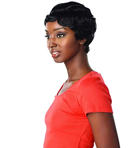 Sensationnel Dashly Full Wigs Unit 1 Short Finger Wavy Synthetic Hair - Dark Brown