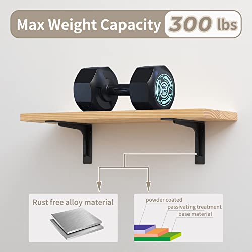 24 x14.2 INCH Shelf Brackets,L Shelf Brackets,Vertical Angle, Premium Alloy Metal Heavy Duty Shelf Bracket, high Strength Mounting Hardware Included, Corner Brace Joint,Pack of 2.