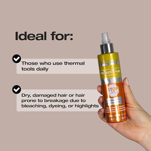 Plex Thermal Protector Spray for Damaged Hair - Heat & Breakage Protection with Keratin, 200ml