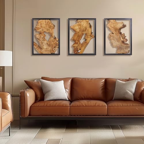 Irregular Natural Wood Wall Decor - Handcrafted Rustic Wall Art for Living Room, Bedroom, Kitchen, Office