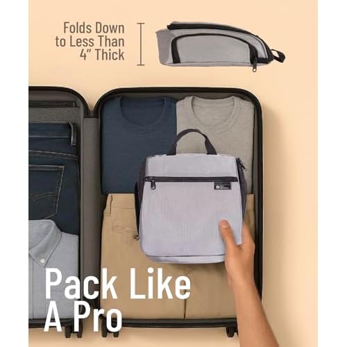 DD D&D Wanderlust D&D Hanging Travel Toiletry Bag for Men and Women ? Cosmetics, Makeup and Toiletries Organizer Kit with 10 Compartments, Zippers, XXL Metal Swivel Hook, Water-Resistant Nylon