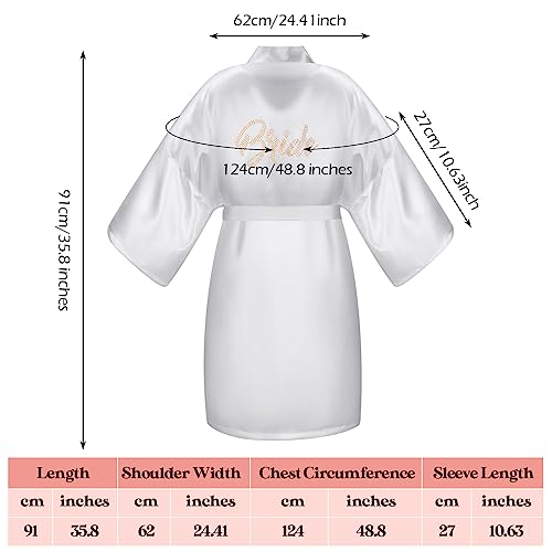Toulite 6 Pcs Bridal Shower Gift Set Including Slide Slippers Wedding Tote Pearl Rhinestone Cosmetic Bag Bridal Robe Wedding Tumbler Ceramic Jewelry Dish Tray for Engagement Bachelorette Party