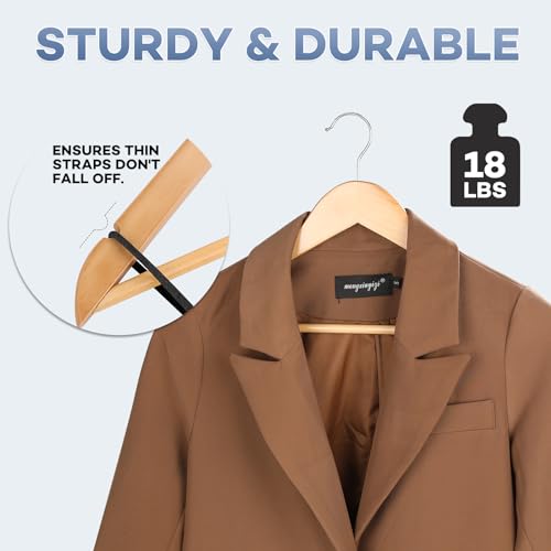 ZENOWICK Wooden Hangers 80 Pack - Heavy Duty Coat & Jacket Hangers