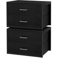 Stackable Fabric Storage Drawers - 2 Large Closets Organizer with Wood Top - Black, 15.7 x 21.1 x 16.1 Inches (Variation of THIS listing)