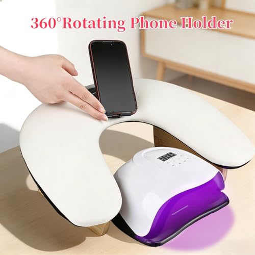 White Arm Rest for Nails Tech U-Shaped Hand & Manicure Support - Ergonomic & Non-Slip