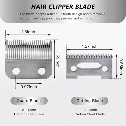 Upgraded Steel Hair Clipper Blade for Wahl Precision MC3 Blades, Pack of 2 Steel Blades Replacement for 2-Hole Standard Wedge 5 Star Legend Clippers