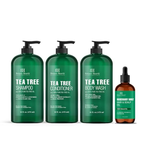Tea Tree Body Wash & Shampoo Set with Mint & Natural Oils – Fungal & Skin Care