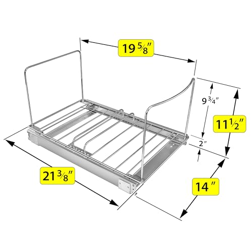 LYNK PROFESSIONAL 14-Inch Double Pull-Out Under Sink Trash Can Slider - Kitchen Organizer