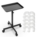 TASALON Rolling Salon Cart, Mobile Styling Station with Wheels Aluminum Rolling Tray Trolley for Salon Essentials, Adjustable Height or Hairstylist Tray with 10 PCS Disposable Salon Tray Cover