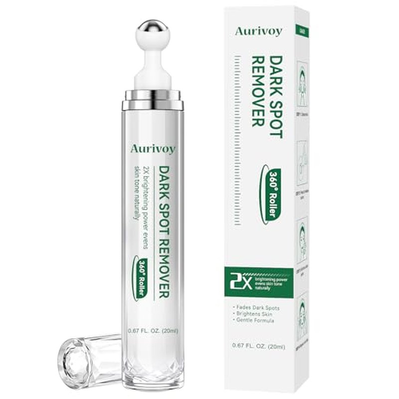 Dark Spot Remover for Face and Body - Dark Spot Corrector for Sun Spots Age Spots Freckles Melasma Brown Spot - Dark Spot Correcting Glow Serum with 360-Degree Roller 0.67 Fl Oz
