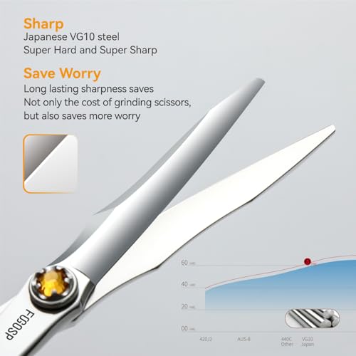 FOGOSP 6.5 Inch Professional Barber Hair Cutting Scissors VG10 Japan Steel for Men & Women