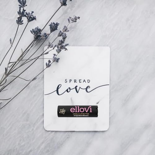 Ellovi Natural Lip Butter Lip Balm - Vanilla - Pure Enough to Eat - Made With Just 6 Vegan Ingredients - 100% Natural & Organic Moisturizing Lip Care for All Day Hydration (4-Pack)