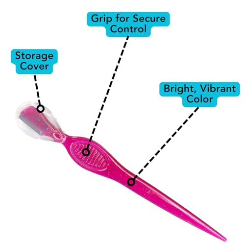 Iconikal 50-Pack Dermaplaning Eyebrow Razor Tool, Pink for Shaping Trimming Primping Morning Routine