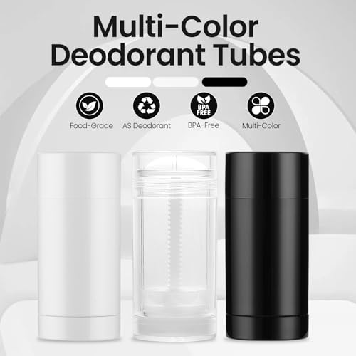 75ml White Refillable Deodorant Containers - Twist-Up DIY Cosmetic Tubes
