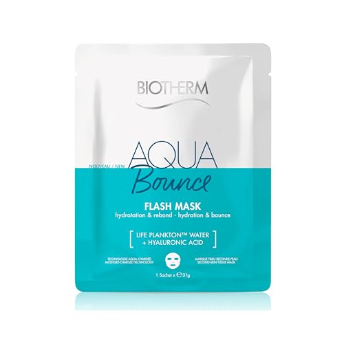 Biotherm Aquasource Flash Sheet Mask - Hydrating Face Mask with Biotech Plankton, Aqua Bounce