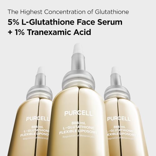PURCELL 5% L-Glutathione Face Serum with TXA - 1.85 Fl Oz / 55 ml - Brightening & Skin Tone