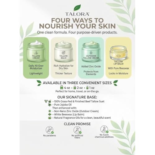 Outdoor Tallow Cream: Lavender | 100% Grass-Fed & Finished Beef Tallow Moisturizer with Organic Jojoba Oil | Deeply Nourishing | All-Natural Skin Cream for Outdoor & Dry Skin (2oz)