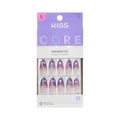 KISS CORE Magnetic Press On Nails Almond, Twinkling Stars, Purple, Long, 32 Count
