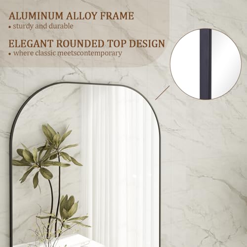 Koonmi Full Length Mirror 56x21 Inch with Stand, Full Body Floor Mirror