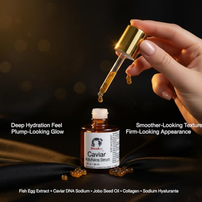Luxury Caviar Anti-Aging Serum - Hydration, Firming, Wrinkle Reduction, & Skin Revitalization, 1 oz 30ml