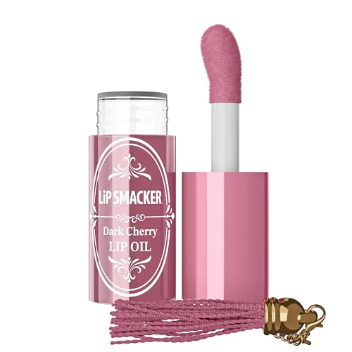 Lip Smacker Holiday Lip Oil, Nourishing Lip Treatment with Shine, Moisturizing Winter Lip Care, Holiday Gift & Stocking Stuffer - Dark Cherry (Pack of 2)
