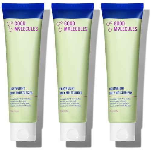 Good Molecules 3.4 Fl Oz Daily Moisturizer Pack - Lightweight, Non-Greasy Face Cream with Shea & Hyaluronic Acid