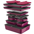 Wildone 13-Piece Nonstick Bakeware Set with Roasting & Cake Pans - Plum Variation