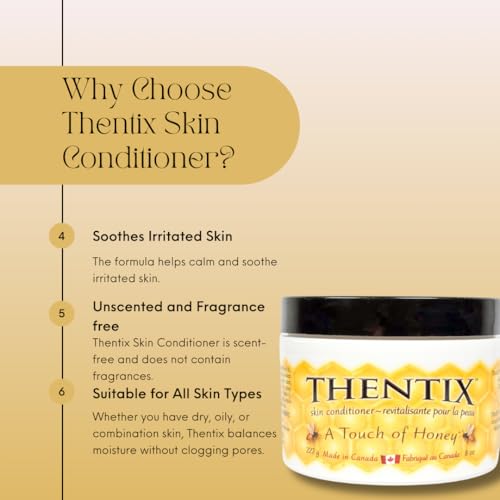Thentix Skin Conditioner 8oz Pack of 1 - Non-Greasy, Unscented Moisturizer for Sensitive Skin