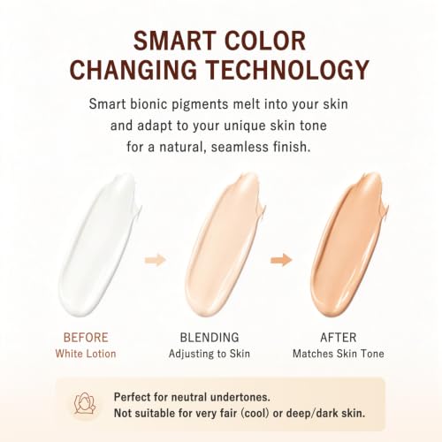 Hydrating SPF50+ Sunscreen Foundation with Color-Adapting Makeup for Active Wear