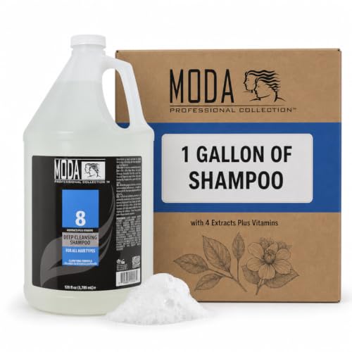 MODA Salon & Family Deep Cleansing Shampoo, Strengthening, 128 oz