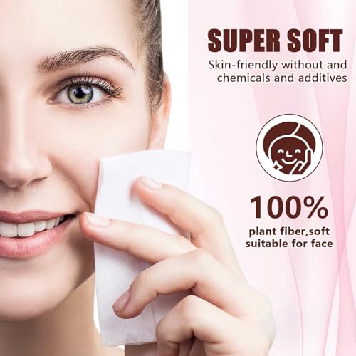 Disposable Face Towel 200 Pcs Compressed Towel Tablets With 2 Dispenser Bottles Gentle Washcloths for Sensitive Skin Facial Cleansing Makeup Removal Skincare Routine Travel Cloths (Pink)