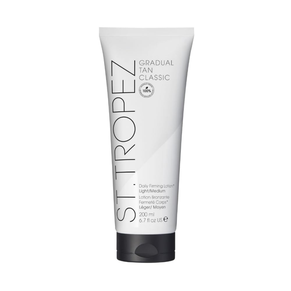 St.Tropez Gradual Tan Firming Lotion, Light/ Medium Shade, Sun Kissed Glow Self Tan Moisturizer, 5 Skincare Benefits, Vegan, Natural & Cruelty Free, 6.7 Fl Oz
