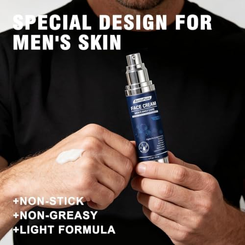Men's 6-in-1 Face Cream - Hydrating, Anti-Aging & Soothing - 1.7 Fl Oz Pack of 3