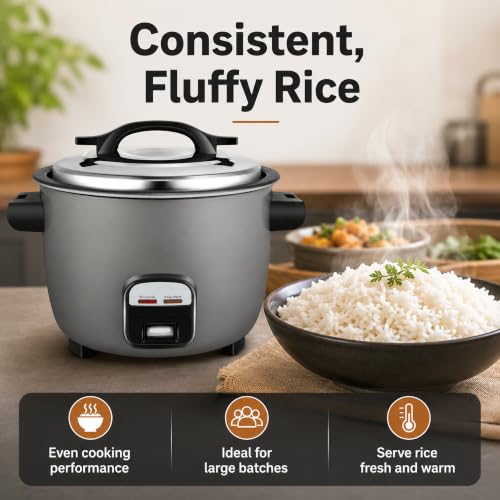40 Cup Commercial Rice Cooker and Warmer with Non-Stick Pot