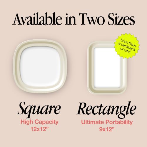 Crudités Portable Snack Tray 4-Pack - Rectangle Cream White, Stackable & Lightweight