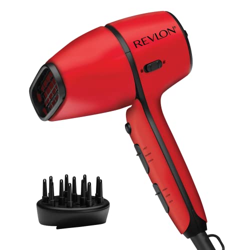 Revlon Airflow Control Hair Dryer with Diffuser - 3 Piece Set, Red