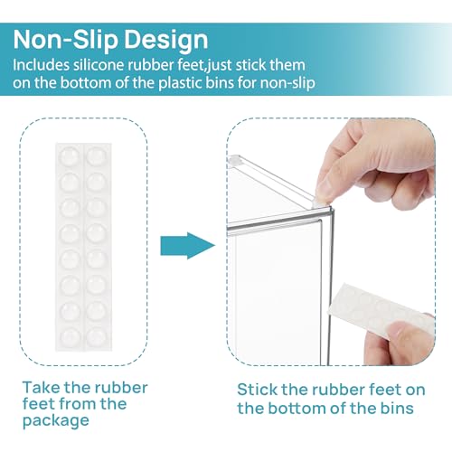 High-4pack Clear Stackable Plastic Storage Drawers for Home & Office Organization