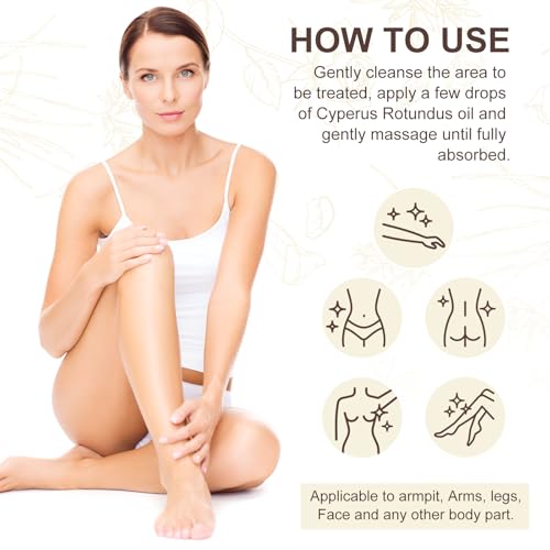 Cyprus Rotundus Oil - Cyperus Oil, Cyperus Cypress Rotundus for Hair Removal, Reducing Body Hair Growth, Smooth Skin & Moisturizing,Suitable for All Skin Types, Natural Hair Removal Solution - 2.03 oz