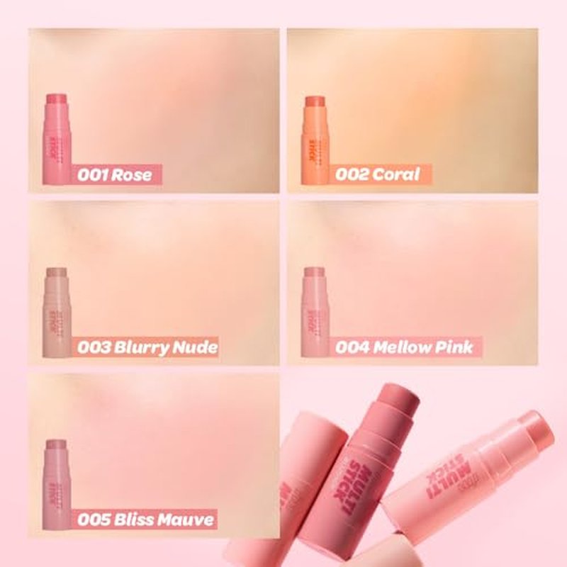 I'M MEME Blusher - I'm Multi Stick 005 Bliss Mauve | Easy Blendable Cream Blush for Natural Look, Multi Blush Stick for Cheek Tint, Face Contour Makeup, and Face Blush, Suitable All Ages, Cute Stuff